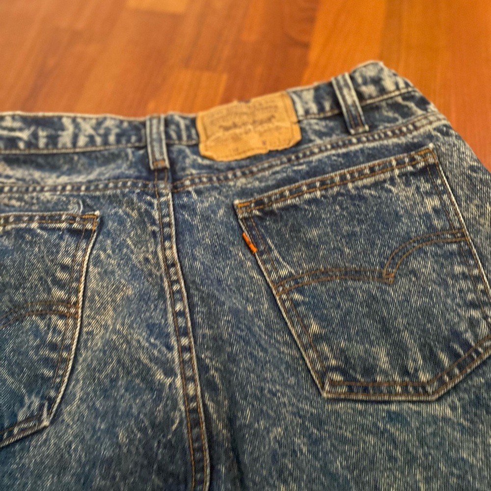 Levi's Relaxed Acid Wash Blue Jeans with orange tab